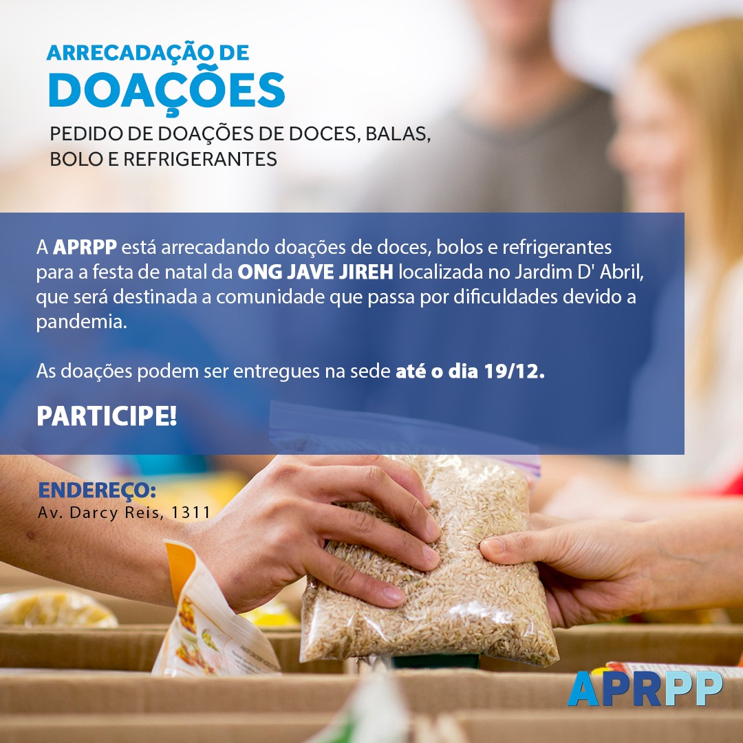 ARRECADAÇÃO DE DOCES PARA O NATAL